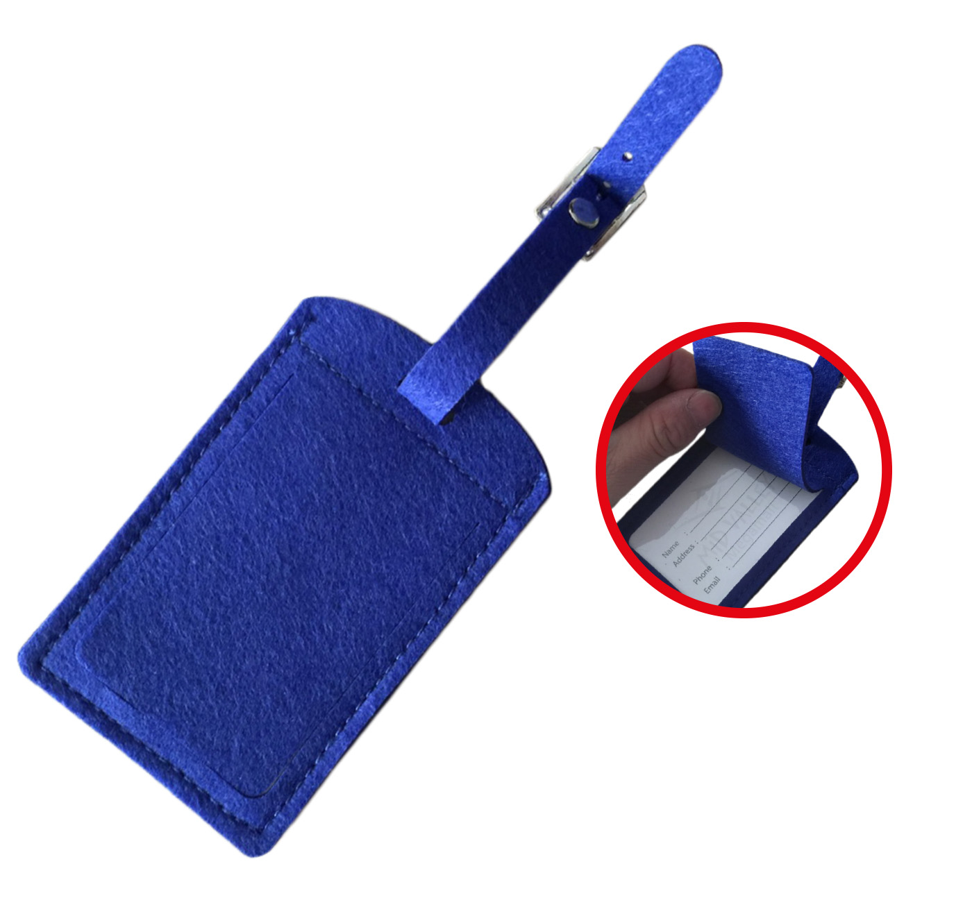Luggage tag from rPET felt