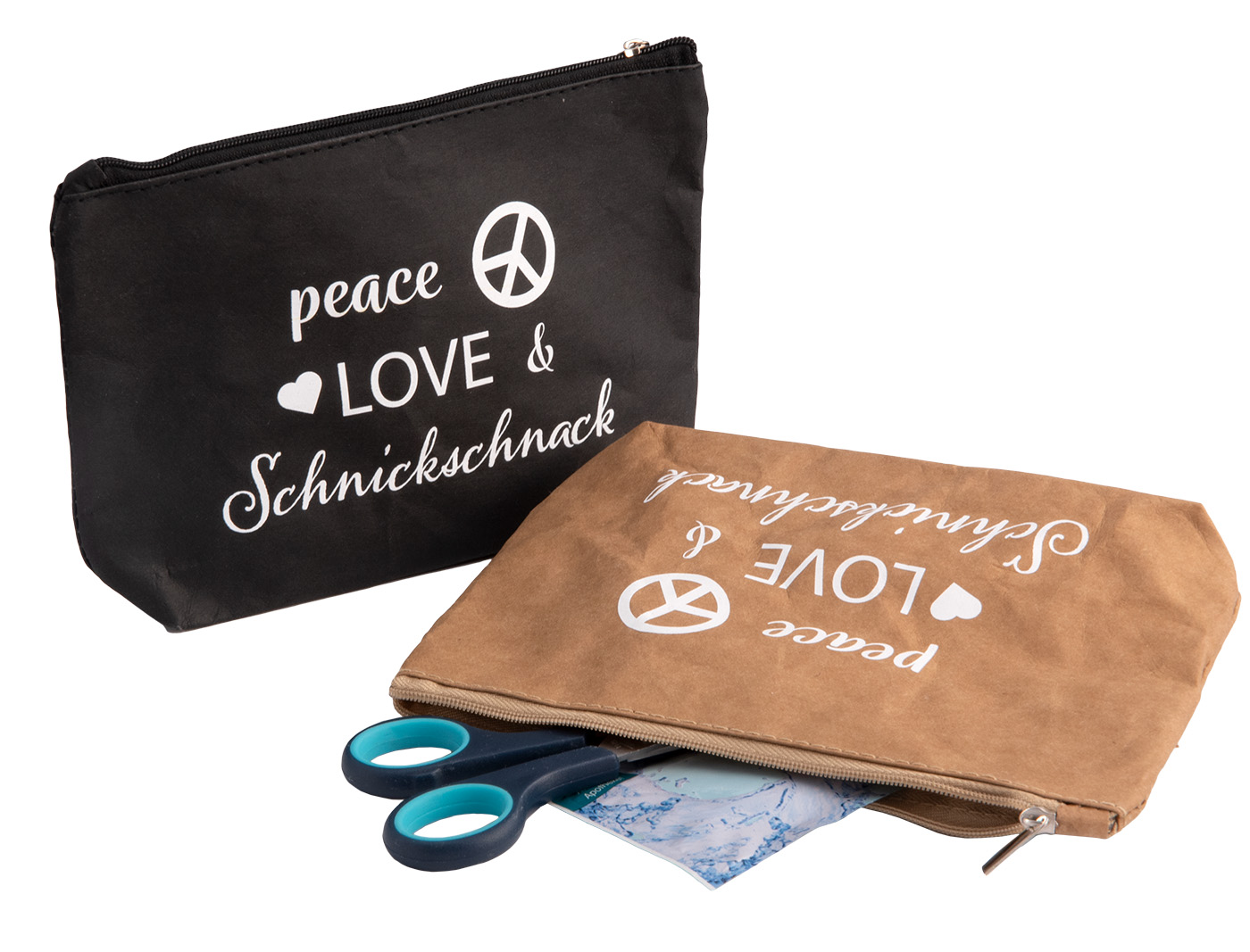 Eco zip bag (leather look wash paper)
